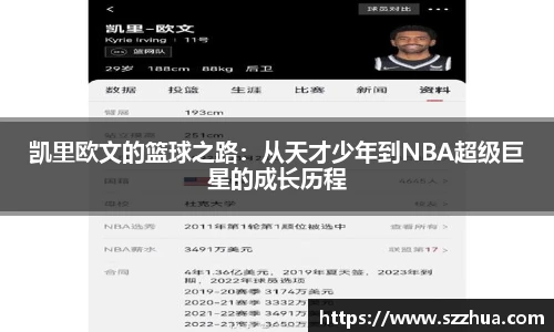 凯里欧文的篮球之路：从天才少年到NBA超级巨星的成长历程